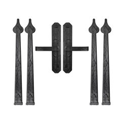 Garage Door Magnetic Decorative Hardware Kit 6 PCS Carriage Accents Faux Hinges And Handle Black