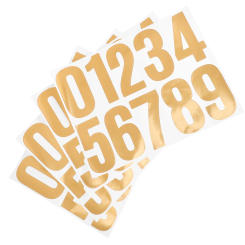 4 Sets Digital Stickers Address Signs for Houses Bronzing 2900X2200X010CM Mailbox Numbers outside Golden Addresses Post