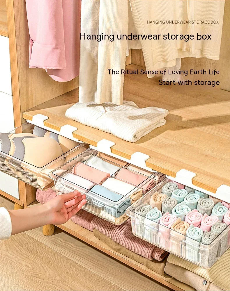 Description Picture 5 of item1/10/15 Grids Drawer Divider Adjustable Combination Partition Storage Shelves Wardrobe Closet Separator Underwear Socks Storage