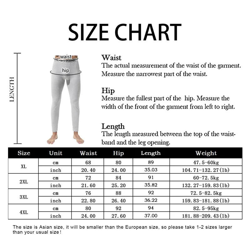 Description Picture 2 of itemMen Long Johns Thermal Skin-Friendly Compression Underwear Winter Warm Long Pants Male Soft Elastic Leggings Comfortable Tights