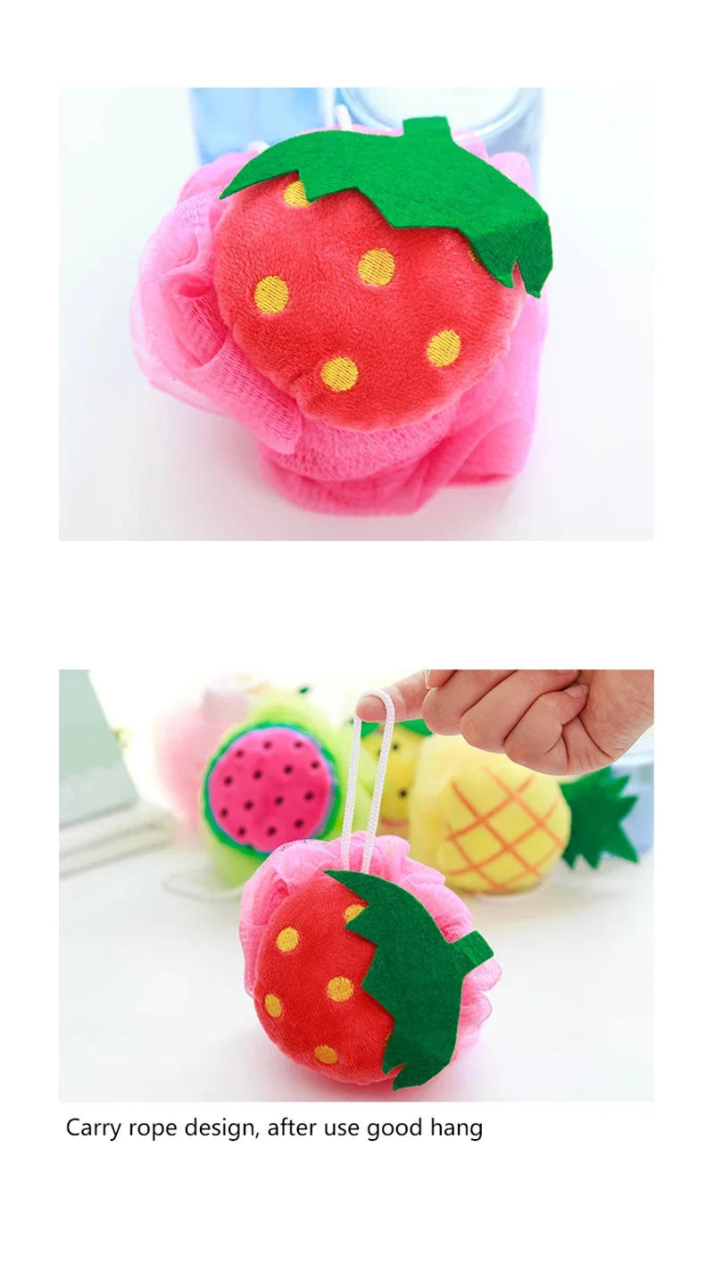 Description Picture 5 of itemFruit Shaped Shower Ball Soft Large Size Bathing Foam Bath Sponge Exfoliating Body Scrub Cleaning Care Tool Bathing Accessories