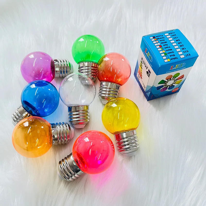 Description Picture 2 of itemE27 B22 RGB Energy Saving Clear LED Bulb Colorful Globe Light Lamp AC110V 220V G45 Color Incandescent Party Home Decor Lighting