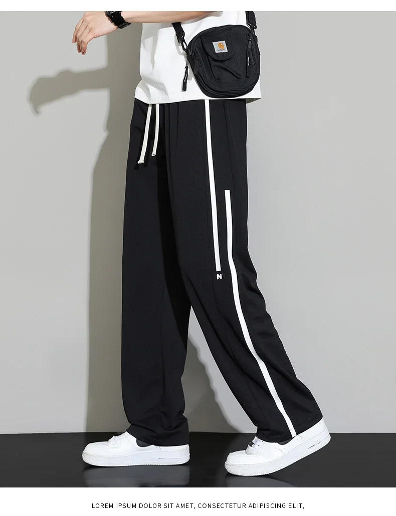 Description Picture 6 of itemSummer New Sweatpants Men Joggers Wide Leg Pants Neutral Breathable Loose Outdoor Quick Drying Fabric Fashion Casual Trousers