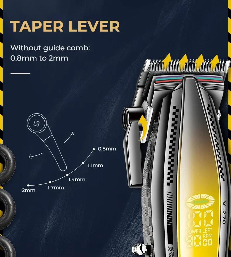 Description Picture 6 of itemVGR Hair Clipper Professional Hair Cutting Machine Electric Clippers 9000 RPM Hair Trimmer Cordless LED Clipper for Men V-270