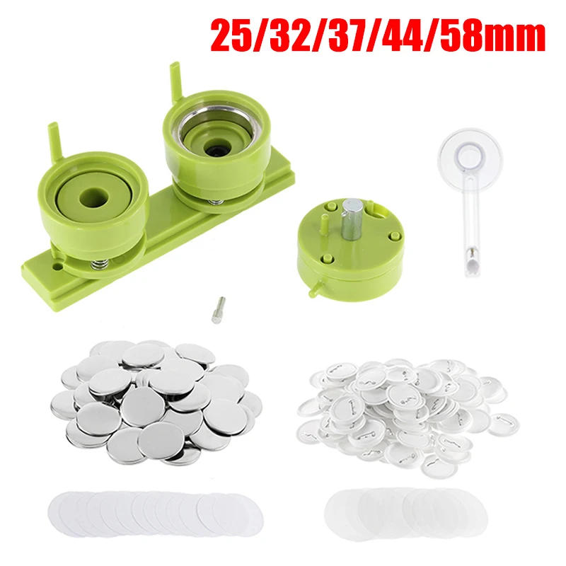 Description Picture 2 of item25/32/37/44/58mm Button Maker Machine Mold with 100Set Button Parts + Circle Cutter for Pin Badge Press Maker Machine DIY Making