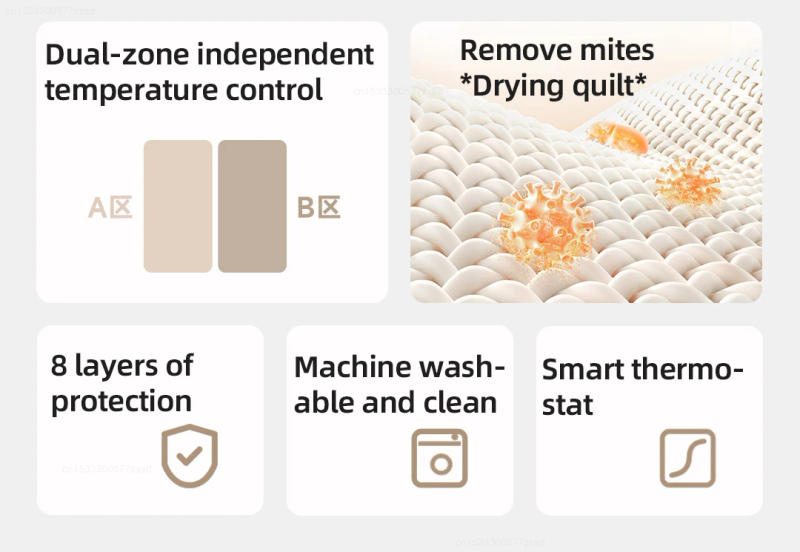 Description Picture 5 of itemXiaomi Mijia Smart Electric Blanket MJDRT018H Intelligent Dual-zone Independent Temperature Control Digital Display 220V/140W