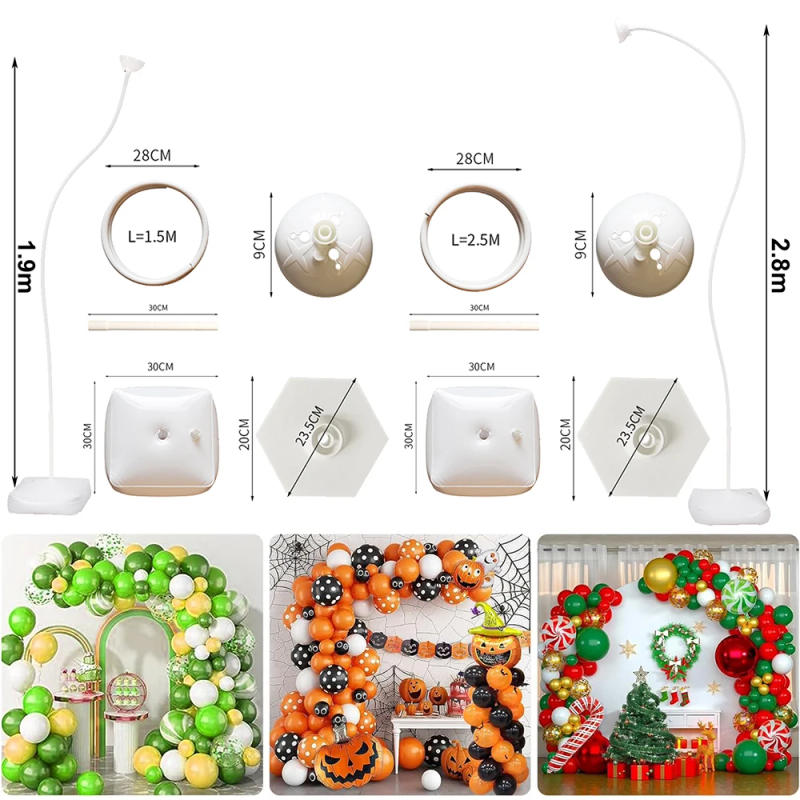 Description Picture 2 of item1.9m & 2.8m High Free Bending Half Balloon Arch Set with Base Wedding Birthday Party Baby Shower Yard Graduation Decorations