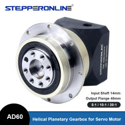 STEPPERONLINE Helical Planetary Gear Reducer with Ratio 5:1 10:1 20:1 14mm Input Planetary Gearbox for 60mm Servo Motor