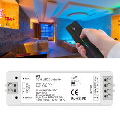 V3 LED Strip Controller 12~24V LED Dimmer for RGB CCT DIM Strip Type Change Color 2.4G Wireless Touch Remote Controller