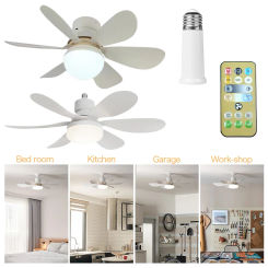 Ceiling Fans with Lights with RemoteE26/27 Socket Fan LED Light 40W/30W Light Bulb Fan 3 Speeds for Bedroom Kitchen Living Room