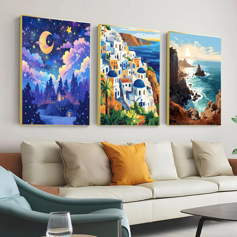 Description Picture 3 of itemGATYZTORY Paint By Numbers Landscape Pictures By Numbers Paintings On Number Gifts With Frame Adults Crafts Wall Art Home Decor