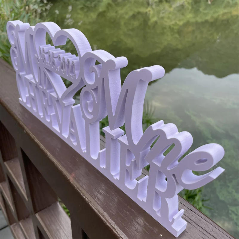 Description Picture 6 of itemCustom Last Name Date Wedding Table Sign Mr And Mrs White Pvc Personalized Surname Wedding Party Supplies Event Decor Photo Prop