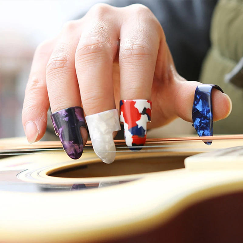 Description Picture 5 of item4pcs/set 1 Thumb + 3 Fingers Guitar Picks Silicone Finger Protector Finger Cover Picks for Beginners Guitar Accessories