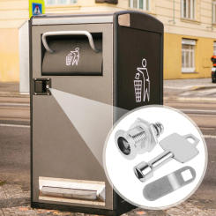 Special Lock for Trash Can Garbage Lid Faucet Sleeve Waste Bin Iron Outdoor Triangular Slot Locks