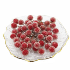 (50 Pcs/pack)6cm Christmas Crystal Berry Single Artificial Fruit Decoration Xmas Tree Accessories Party DIY Christmas Gift DIY
