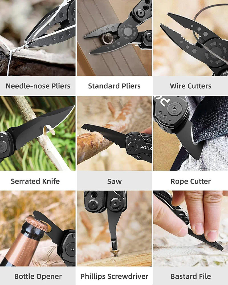 Description Picture 5 of itemMultifunction Stainless Steel Multi-tool Pocket Knife Pliers Mini Portable for Hunting Camping Survival Outdoor Folding Knife