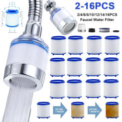 Faucet Filter Elements Water Purifier Filter emove Chlorine Heavy Metal Faucet Adapter PP Cotton Filtration for Kitchen Bathroom