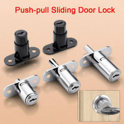 New Zinc Alloy Sliding Door Locks With Keys Antitheft Window Security Lock Hardware Lengthening Cabinet Catches Cupboard