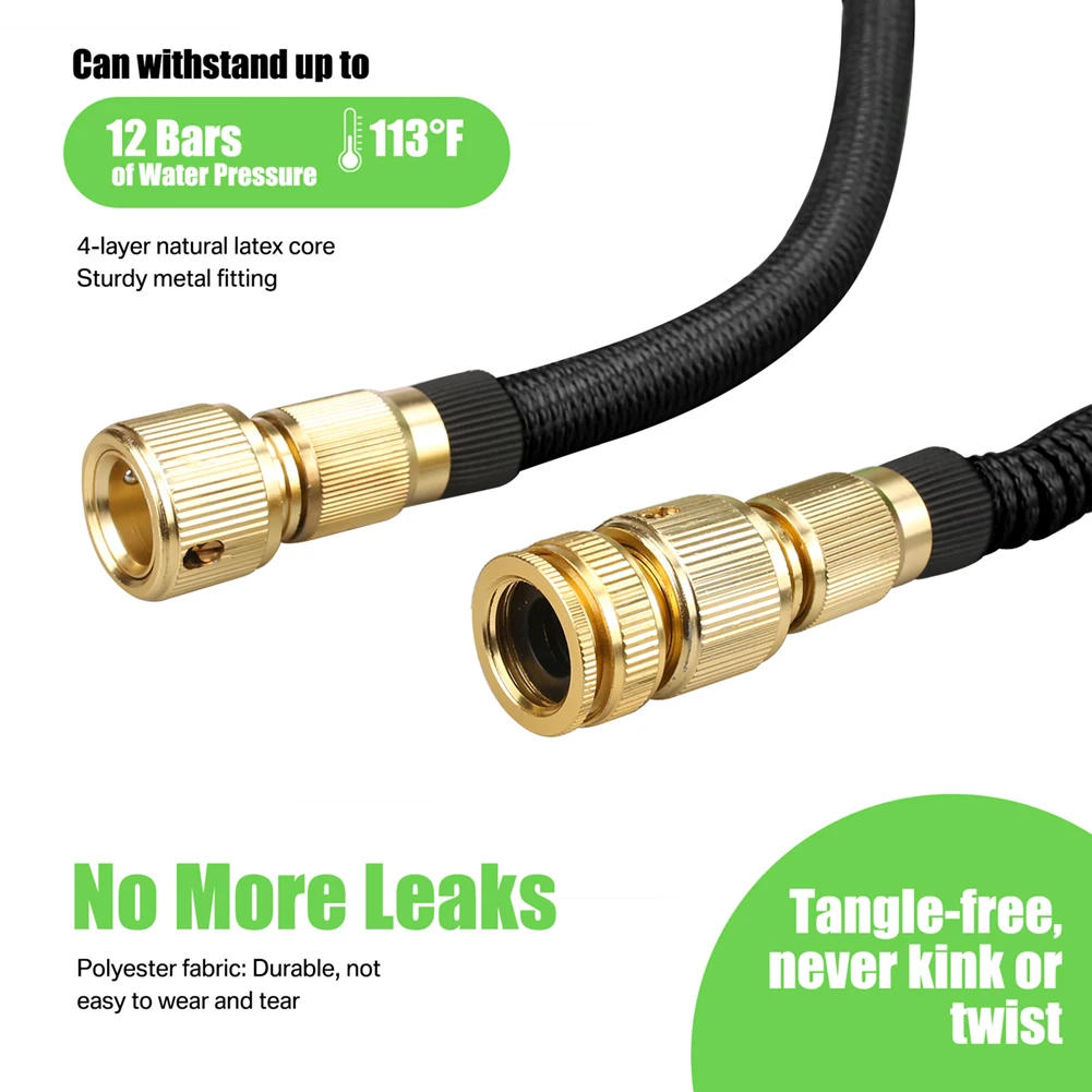 Description Picture 4 of item50/75/100Ft Expandable Garden Hose with 8 Functions Spray Nozzle Water Hose Expanding Water Pipe for Garden Irrigation Car Wash