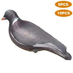 5/10PCS Hunting Decoy Pigeon Cover 3D Realistic Flexible Fabric Full Body White Wing Dove Decoy Fake Bird Bait Hunting Accessory