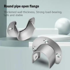 Thick Stainless Steel round Tube Seat Adjustable Flange Base Clothes Pole Holder Support Fixed Hardware