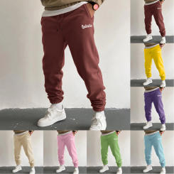 Men's Autumn And Winter High Street Fashion Pants Loose Drawstring Sports Running Trousers Solid Colour Casual Sweatpants