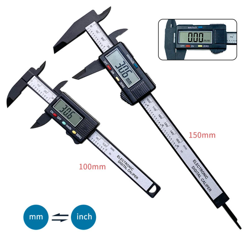 Description Picture 4 of itemElectronic Digital Caliper Carbon Fiber Dial Vernier Caliper Gauge Micrometer Measuring Tool Digital Ruler 150mm 100mm