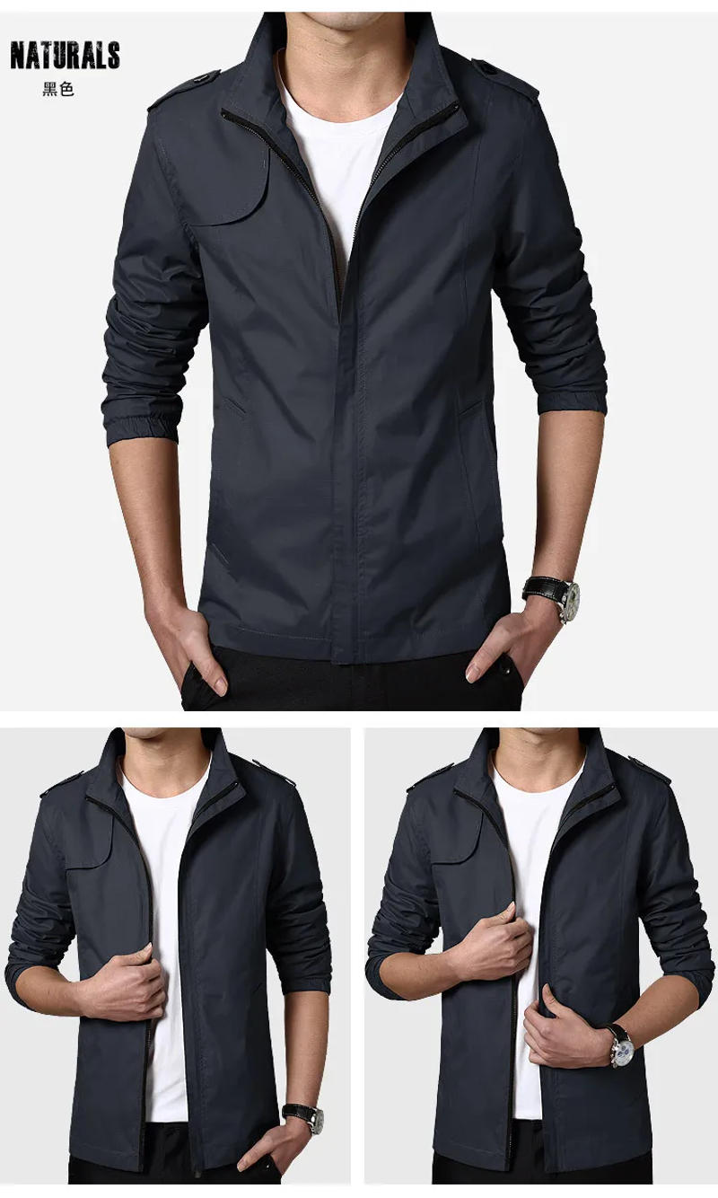 Description Picture 6 of itemCaogo Coat men Plus Size Slim fit Jacket Men's Waterproof jackets Casual Windbreaker Zipper Jackets Man Solid Waterproof Outdoor
