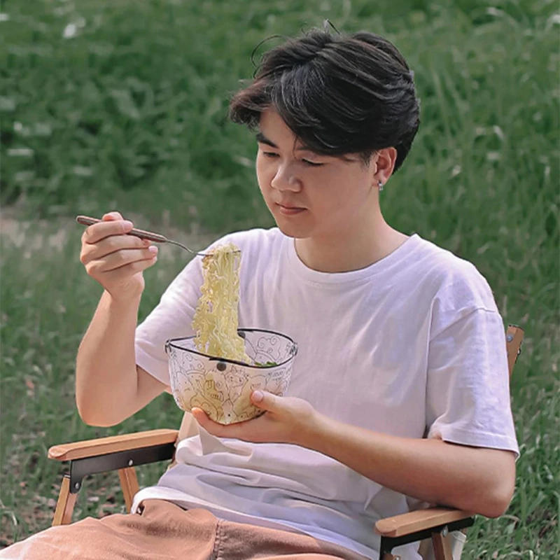 Description Picture 5 of itemOutdoor Foldable Bowl Heatproof Plate with Snap Food-Grade Cup Coffee Filter Funnel for Camping Camping Cookware Outdoor Camping