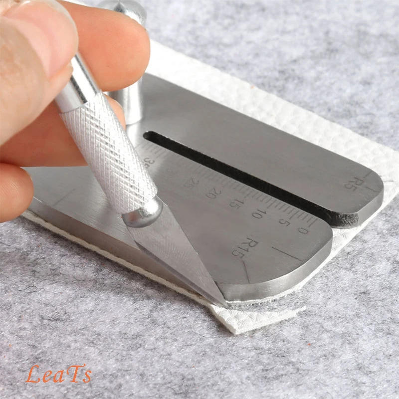 Description Picture 6 of itemLeather Pulling Board Practical Cutting Ruler Tool Punching Puller Stainless Steel Press Plate Leather Cut Auxiliary Accessories