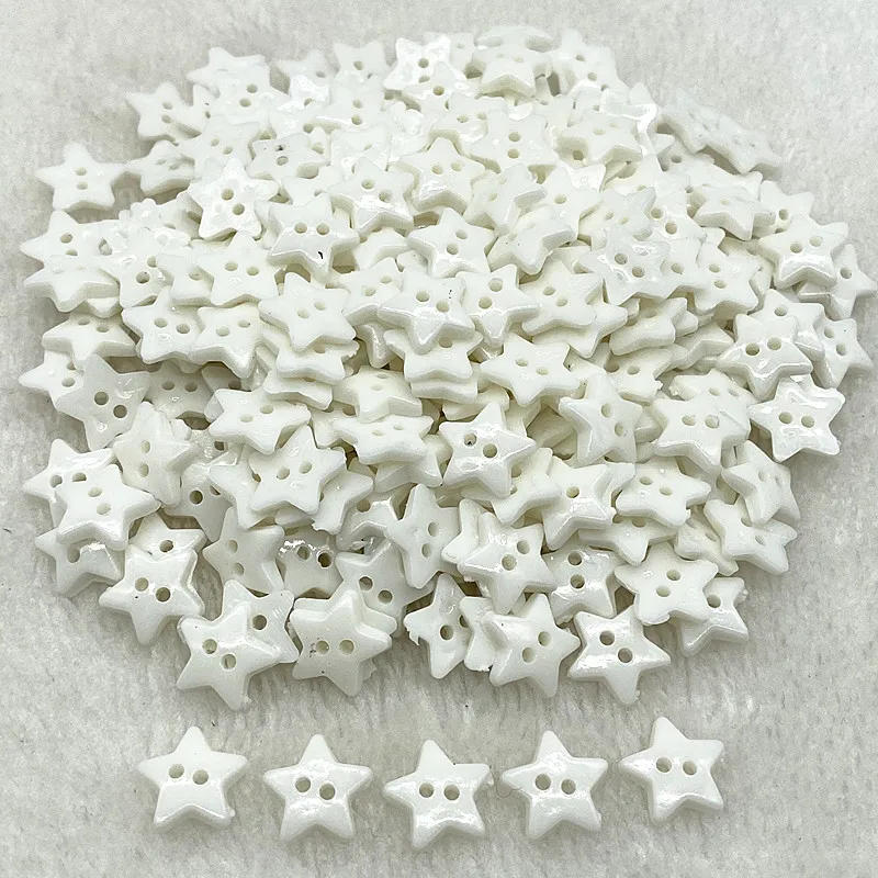 Description Picture 4 of itemNew 12mm-15mm-20mm Colours Five- Pointed Star with Two Eye Buttons  Resin Sewing Buttons Diy Scrapbooking Multicolour
