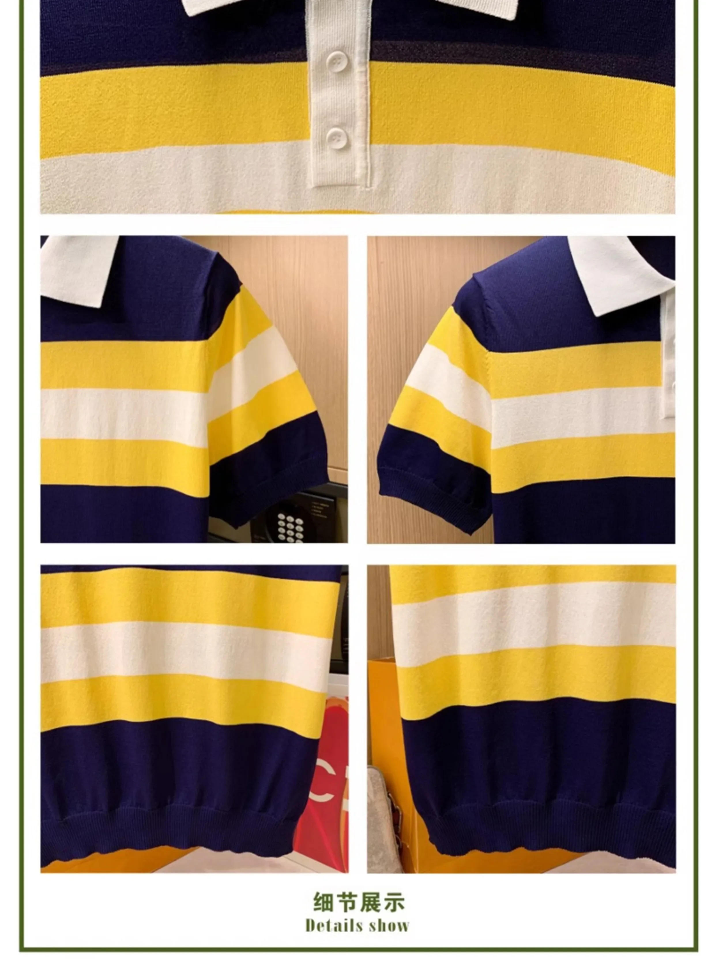 Description Picture 4 of itemCotton Contrast Color Men's Polo Shirts Casual Short Sleeve Turn Down Neck Men's Shirts Fashion Streetwear Polos for Men W5