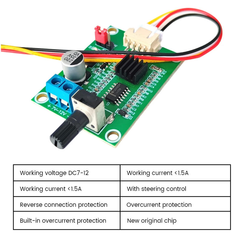 Description Picture 6 of itemDC 7-12V Brushless DC Motor Driver Controller Board Optical Drive Hard Disk Motor Controller Speed Control Potentiometer Knob