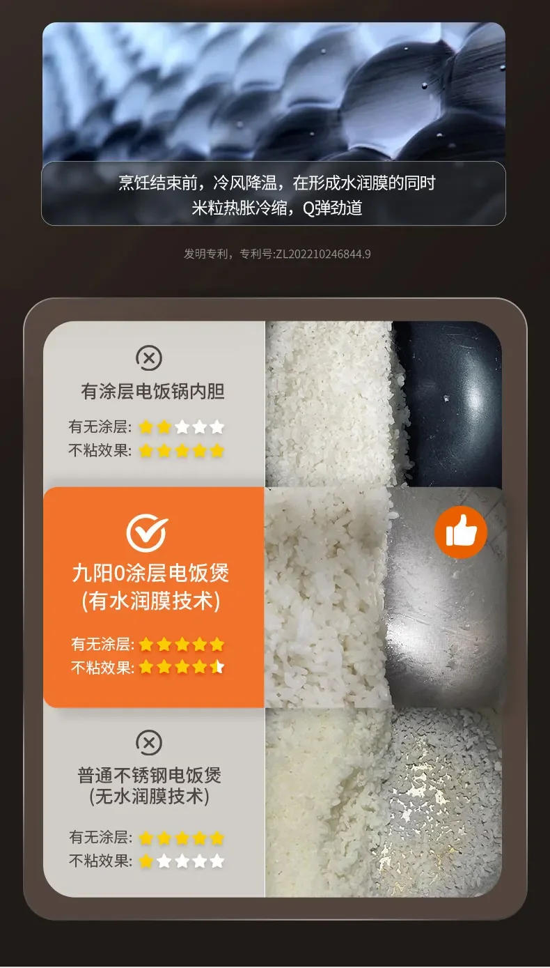 Description Picture 6 of itemJoyoung rice cooker household small 0-coating rice cooker 2-4 people multi-functional stainless steel inner pot for cooking 30N1