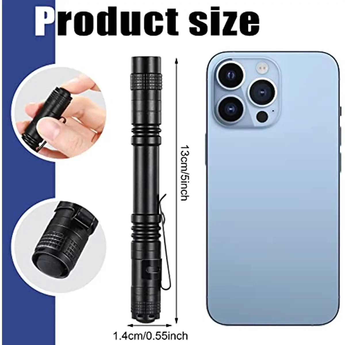 Description Picture 3 of item1/10/20 PCS Mini UV Flashlight Penlight UV Light White Light Portable Pen Lights Pocket Sized Torch Emergency Light Super Bright