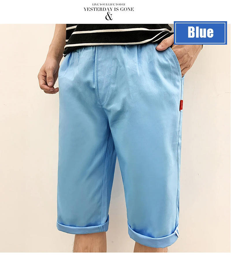 Description Picture 4 of item2024 Summer New Men's Casual Pants Loose Cotton Solid Color Seven-Minute Pants Casual Versatile Thin Section Seven-Minute Pants