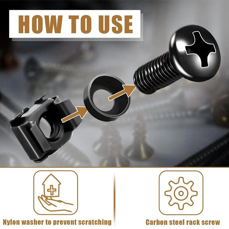 Description Picture 5 of item50Pcs M6x16mm Computer Rack Mount Cage Screws Rack Mount Screw Cage Nut And Nuts & Washers For Rack Mount Server Cabinet