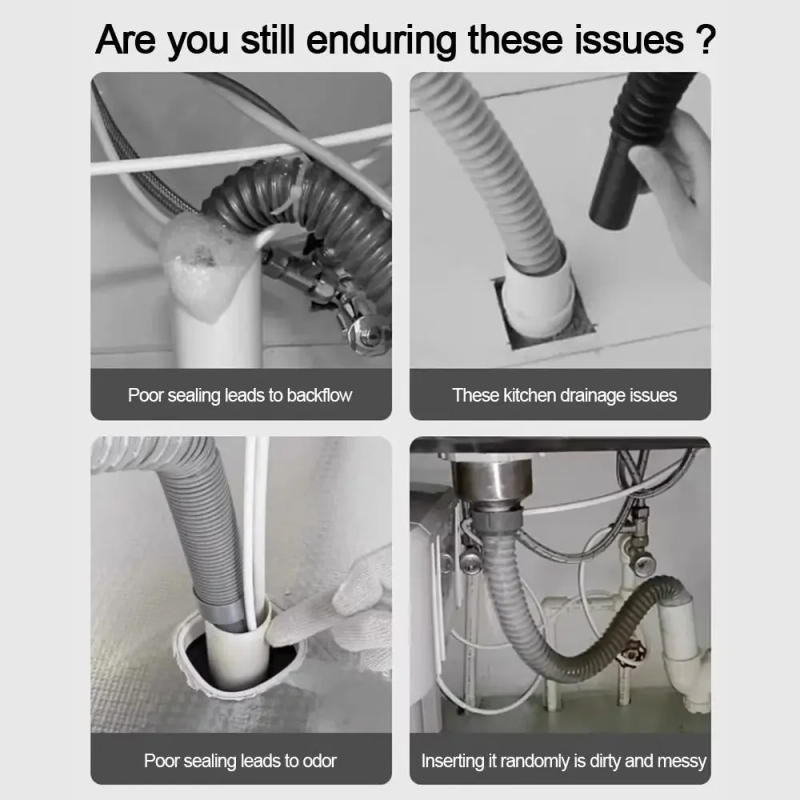 Description Picture 4 of itemAnti Odor Sink Drain Pipe Adapter Sealing Ring 5 in 1 Kitchen Basin Sewer Branch Multifunctional Drainage Water Pipe Joint