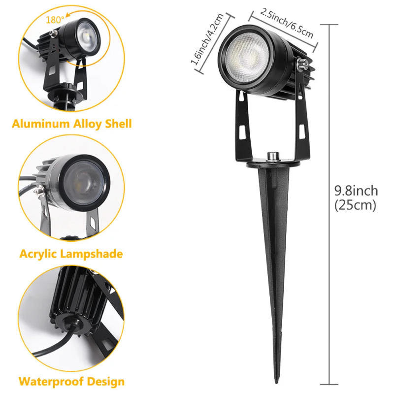 Description Picture 4 of itemLED Landscape Lights 12W Low Voltage Waterproof Garden Pathway Light Wall Tree Flag Spotlights Spike Lawn Lamp with Transformer