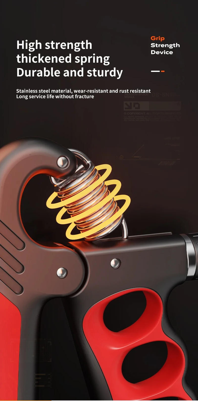 Description Picture 3 of item5-100kg Grip Strength Gym Wrist Expander Hand Strengthener Adjustable Muscle Recovery Fitness Hand Strength Exercise