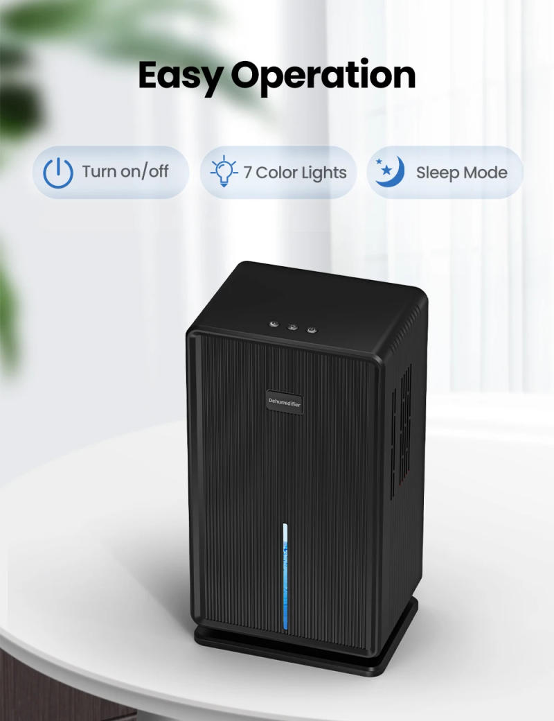Description Picture 5 of itemHome Dehumidifier, 750 sq. ft. bathroom dehumidifier, 100 oz dehumidifier, 7 colors night light, auto shut off, sleep mode