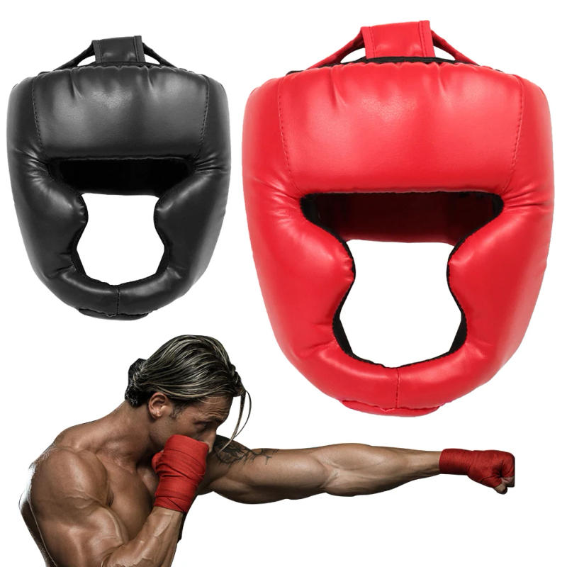 Description Picture 5 of itemFull-Covered Thickened Boxing Head Guard PU Leather Karate Muay Thai Training Head Protector Taekwondo Head Guard for Adult Kids