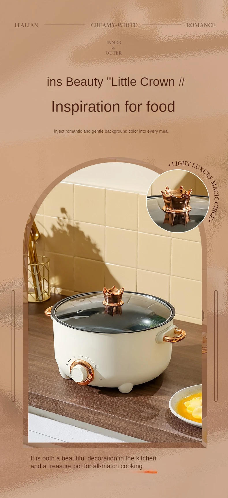 Description Picture 4 of item220V Electric Cooking Machine Non-stick Food Frying Pan Home Hot Pot Household Electric Multi Cooker Rice Cooker