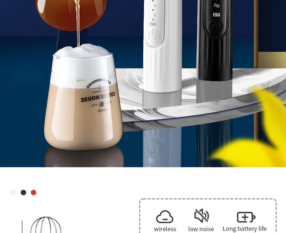 Description Picture 3 of itemBaking Mixer Milk Frother 2-in-1 USB Rechargeable Electric Egg Beater Kitchen Gadgets Coffee Stirrer Thermomix Tm6 Tools Dining