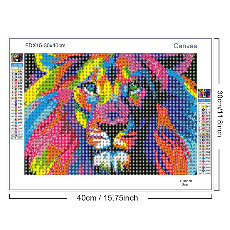 Description Picture 6 of item5D DIY Diamond Painting Animals Lion Cat Tiger Cross Stitch Kit Full Round Diamond Embroidery Mosaic Art Picture of Rhinestones