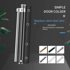 Automatic Door Closer Household Large Door Closer Simple Spring Mute Rebound Light Closer Invisible Door Hinge