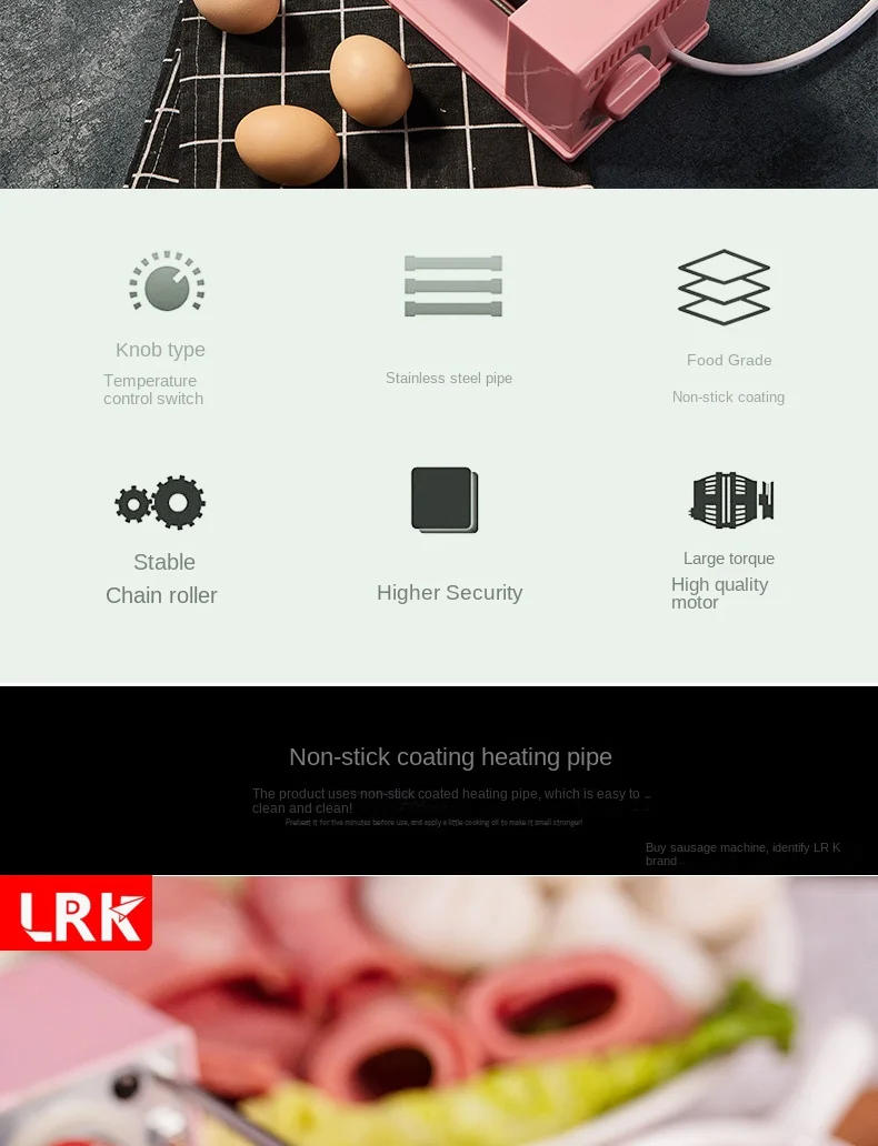 Description Picture 6 of item220V BBQ Sausage Machine Desktop Home Mini Hot Dog Machine Multi functional Sausage Breakfast Machine C