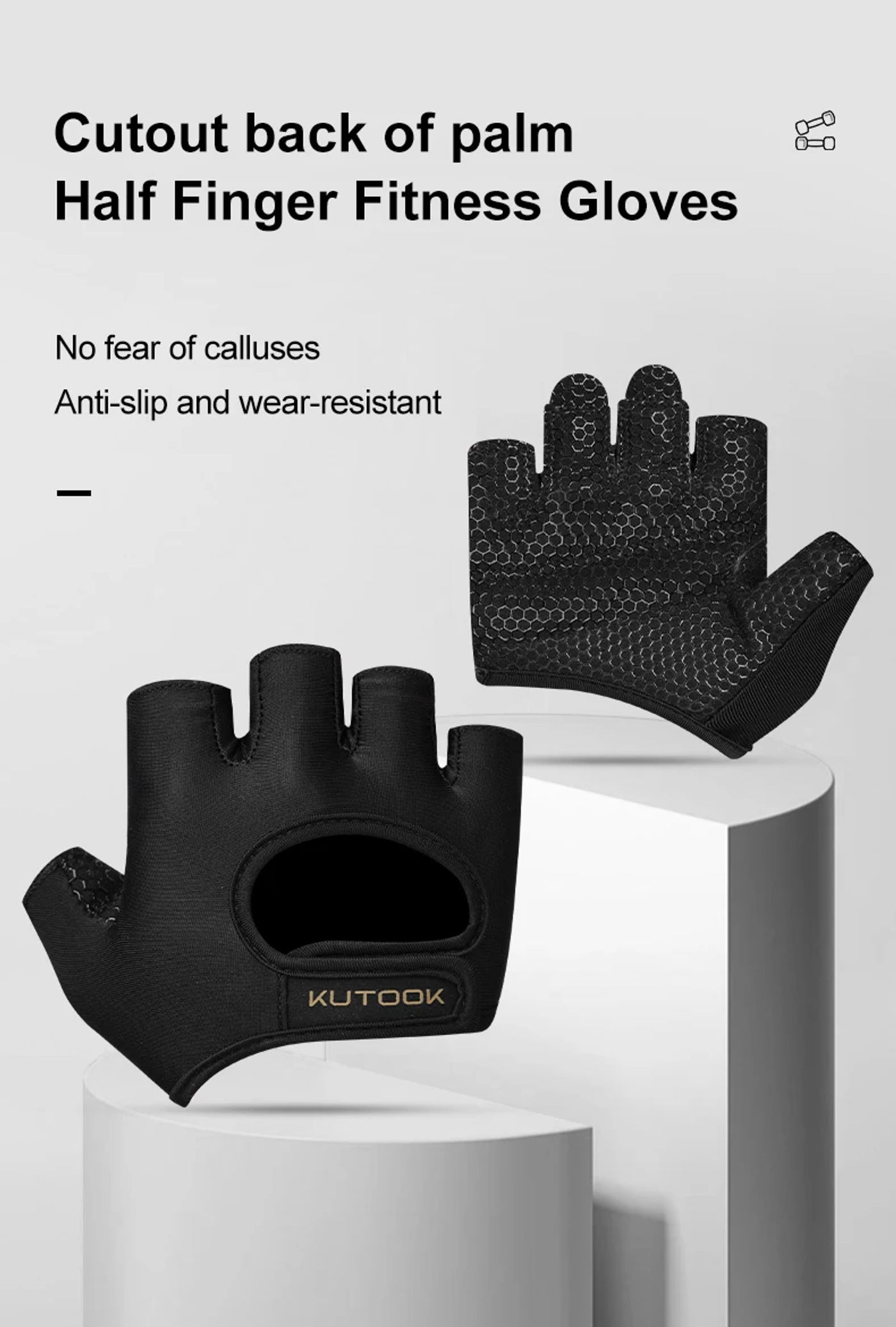 Description Picture 2 of itemKUTOOK Weight Lifting Gloves Full Palm Protection Weightlifting Fitness Workout Training Gloves for Men Women Sports Gym Gloves