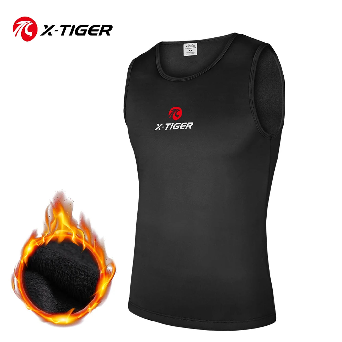 Description Picture 3 of itemX-TIGER Winter Cycling Vest Base Layer Sleeveless Fleece Sports Bike Jerseys Shirt Warm Bike Underwear Bicycle Keep Heat fleece