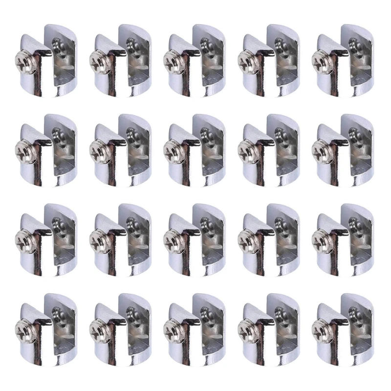 Description Picture 4 of item10/20pcs Glass Clamp Bracket Adjustable Shelf Clip Flat Back Mount Holder